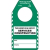 Hose (construction services) tag, English, Black on White, Green, 80,00 mm (W) x 150,00 mm (H)